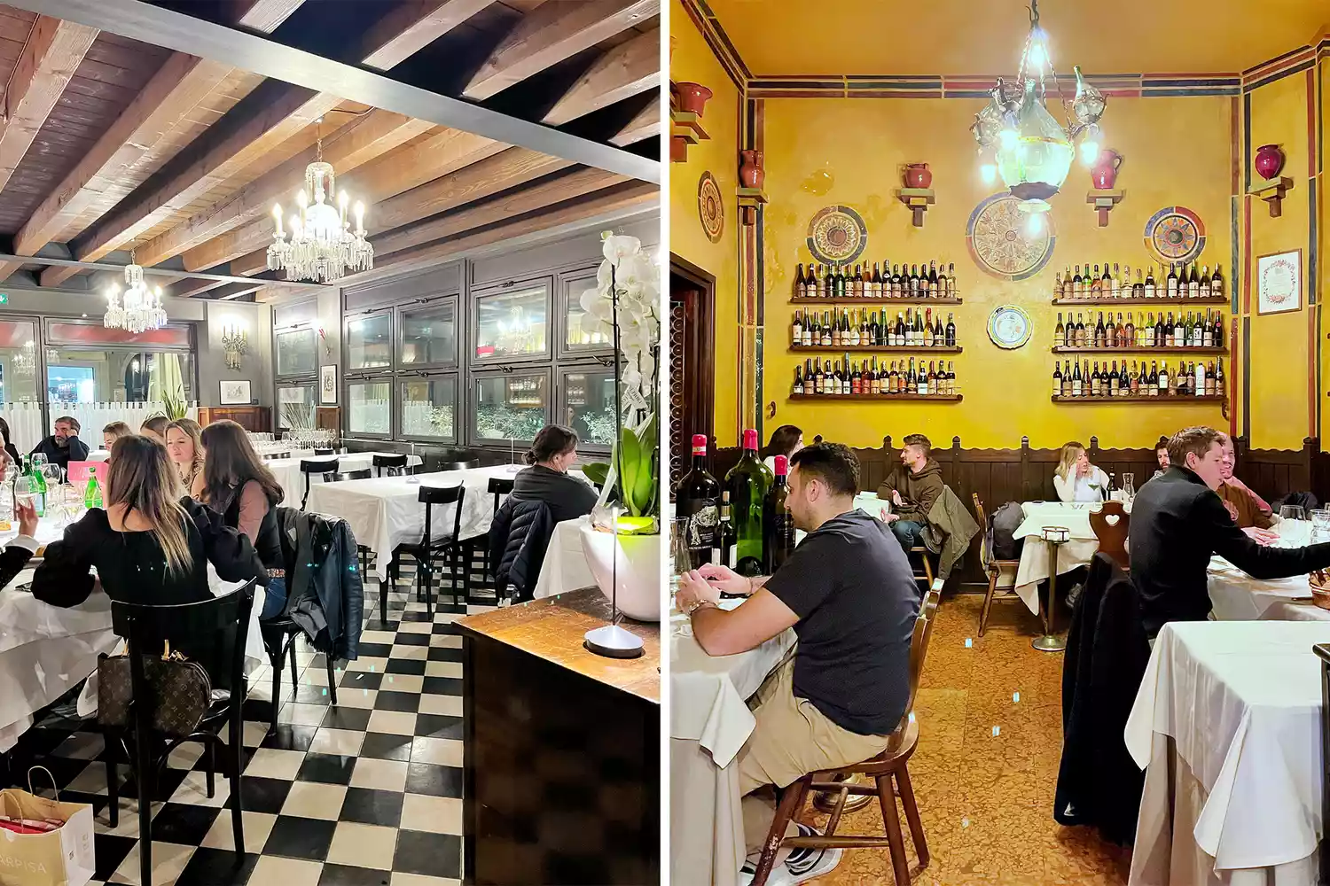The classic, wooden-clad interiors of traditional Veronese restaurants like Antica Bottega del Vino.
