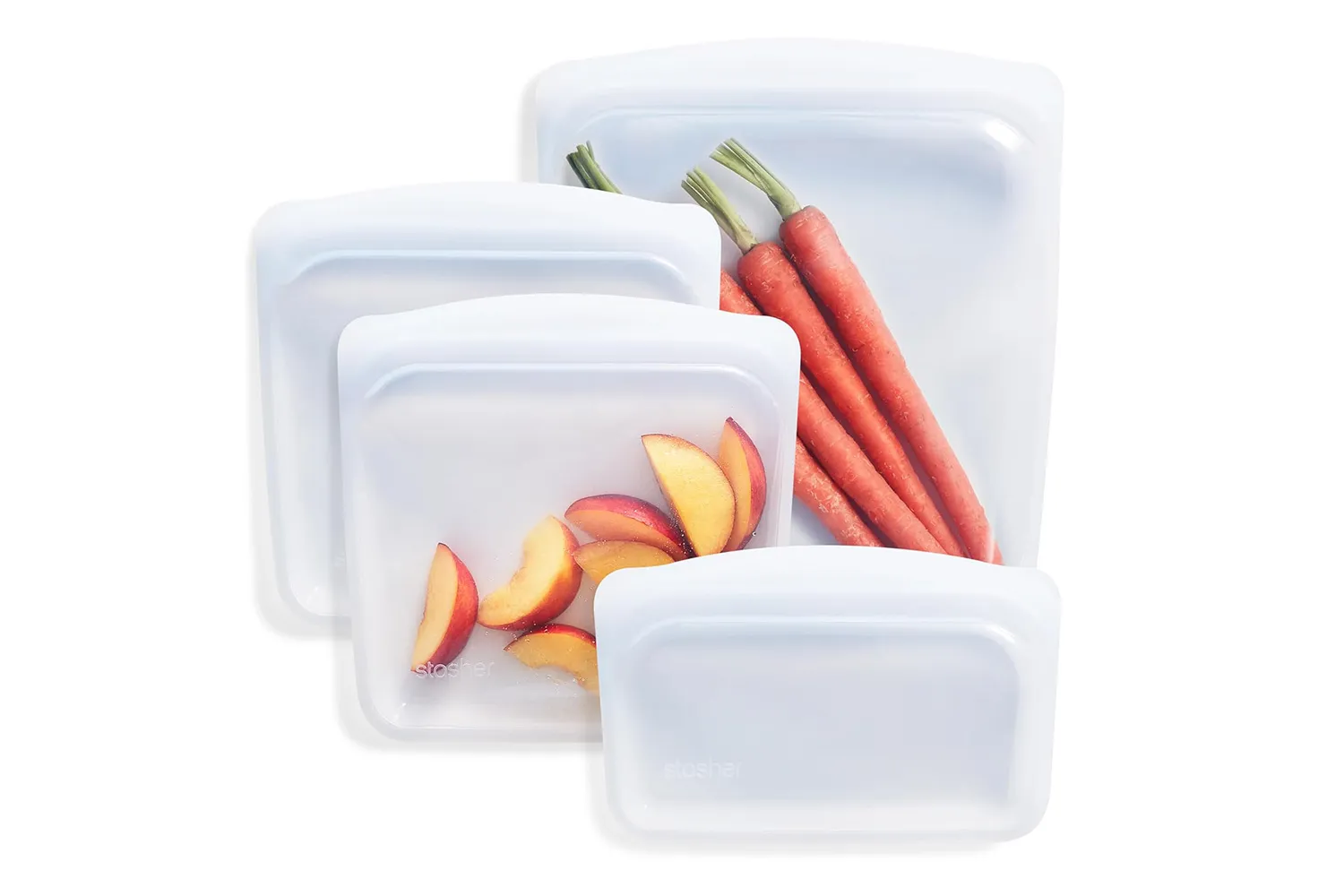 Stasher premium silicone reusable food storage bags.