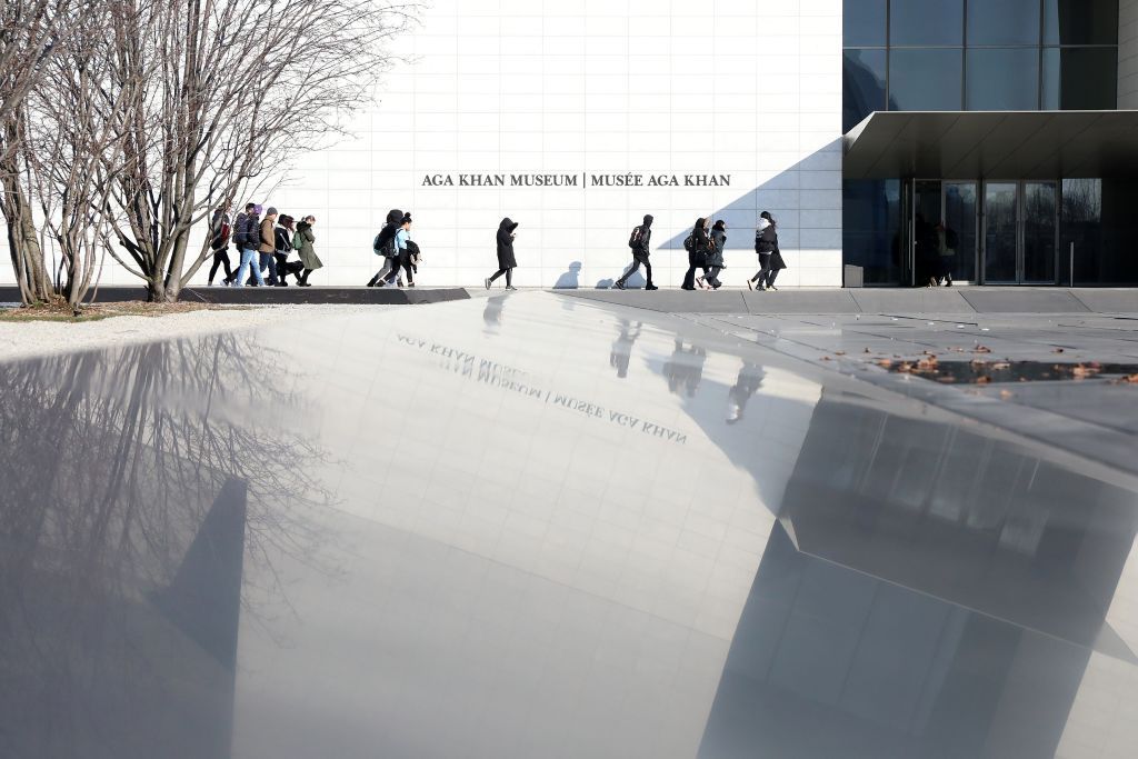Pedestrians walking in a trendy urban district in Toronto.