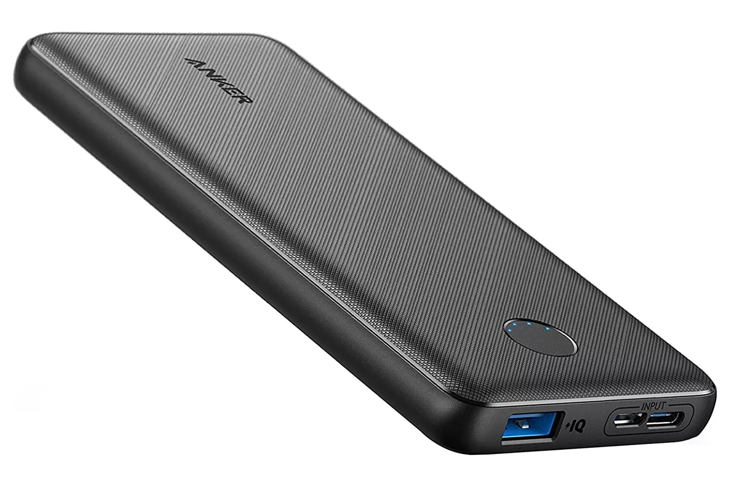 An Anker portable charger power bank for travel.